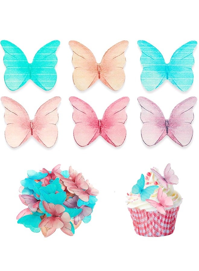 48 قطعة من الورق المقوى للأكل فراشة ، كعكة وكأس تزيين الكعكة - Image 1