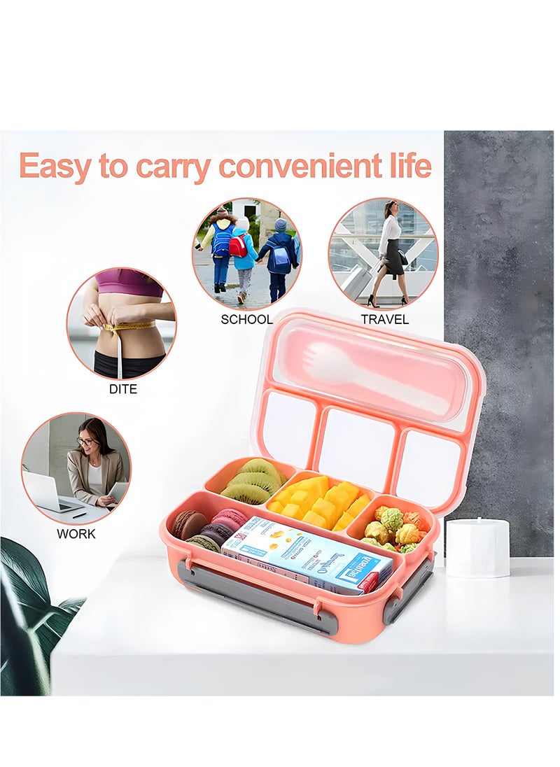 Generic Bento Lunch Box | Lunch Containers for Adults/Kids/Toddler,1300ML 4 Compartment Microwave & Dishwasher & Freezer Safe, BPA Free  - Image 5