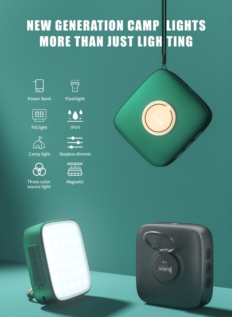 WUBEN F5 LED للتخييم في الهواء الطلق ضوء مصباح يدوي قابل لإعادة الشحن، بنك الطاقة 5200 مللي أمبير في الساعة، فانوس LED مع فانوس خيمة مغناطيسي IP64 مقاوم للماء 3 أوضاع إضاءة للتخييم والمشي لمسافات طويلة وطوارئ الإعصار والمنزل - Image 2