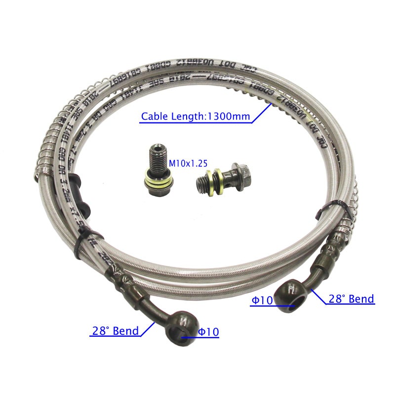 Greesp 1300mm 5118 INCH Hydraulic Brake Line Hose Cable M10 Banjo Bolts Motorbike Dirt ATV Quad Bike Buggy Go Kart - Image 4