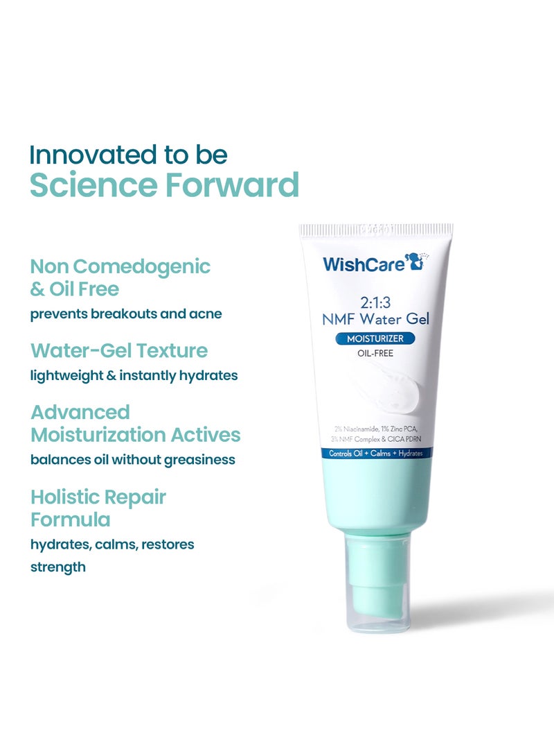 WishCare 2:1:3 NMF Water Gel Moisturizer for Face Oily Skin, Dry Skin, 50ml | Oil-Free Moisturizer Cream For Acne Prone Face, With Niacinamide, Zinc PCA & NMF, Controls Oil & Hydrates, For Women & Men - Image 5
