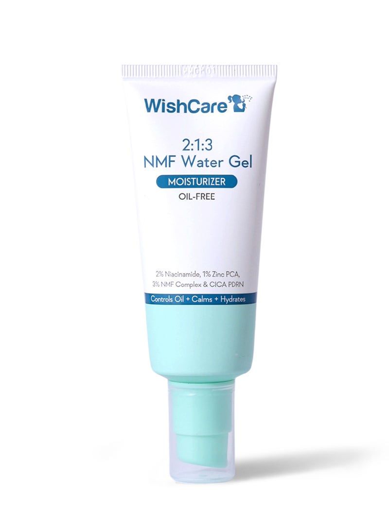 WishCare 2:1:3 NMF Water Gel Moisturizer for Face Oily Skin, Dry Skin, 50ml | Oil-Free Moisturizer Cream For Acne Prone Face, With Niacinamide, Zinc PCA & NMF, Controls Oil & Hydrates, For Women & Men - Image 1