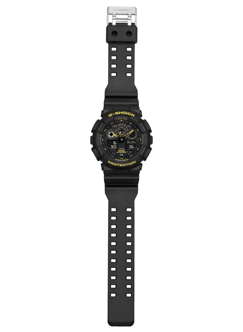 CASIO G-Shock Caution Yellow Analog Digital Resin Strap Black Dial Quartz GA-100CY-1A Men's Watch - Image 4