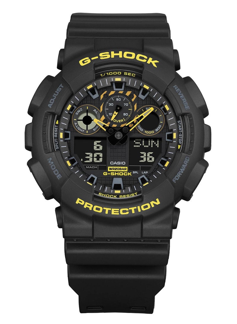 CASIO G-Shock Caution Yellow Analog Digital Resin Strap Black Dial Quartz GA-100CY-1A Men's Watch - Image 5