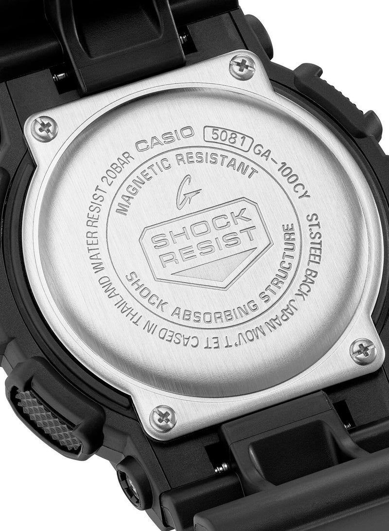 CASIO G-Shock Caution Yellow Analog Digital Resin Strap Black Dial Quartz GA-100CY-1A Men's Watch - Image 2