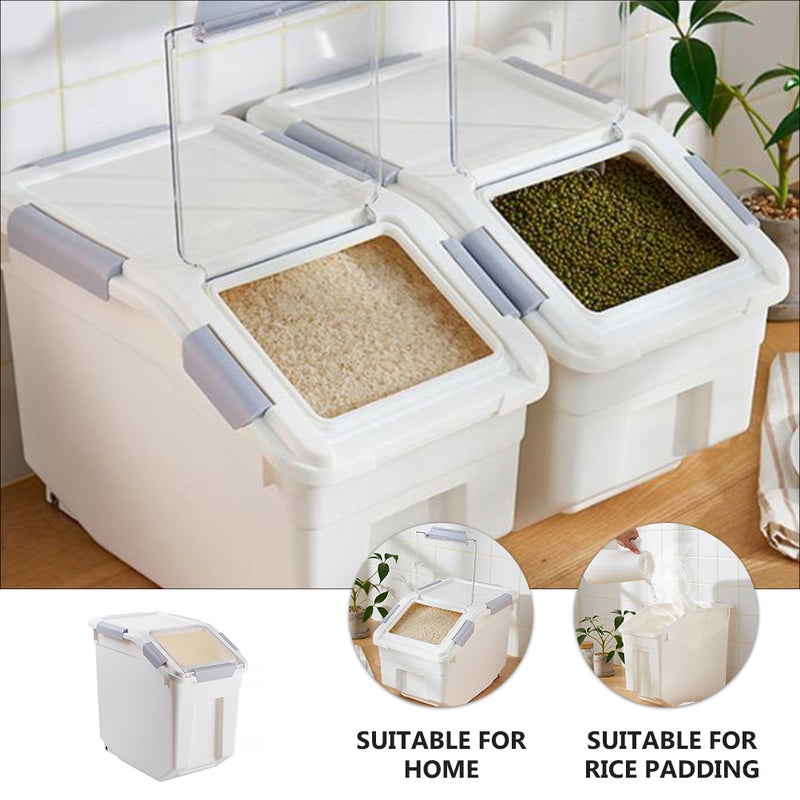 1 Pc Rice Storage Bucket Rice Storage Flour Bucket With Wheel(10 Kg) - Image 5