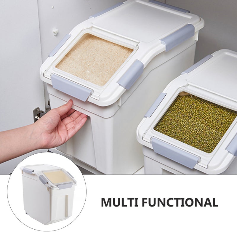 1 Pc Rice Storage Bucket Rice Storage Flour Bucket With Wheel(10 Kg) - Image 4