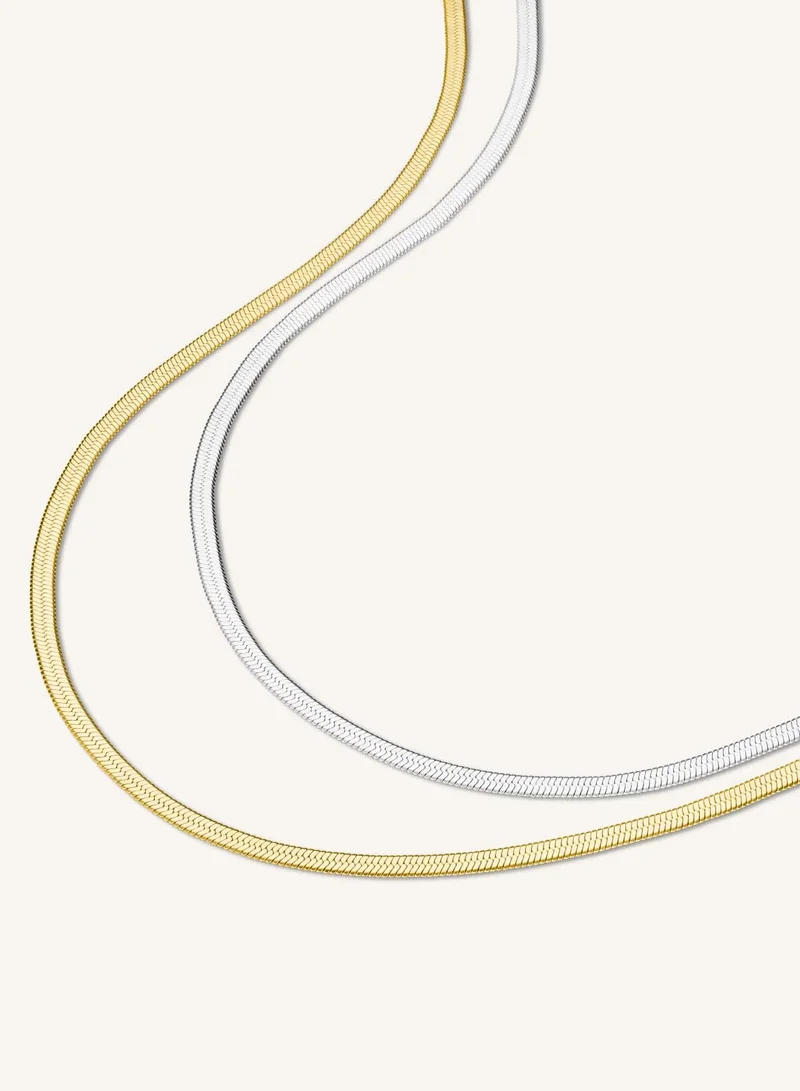 RoseField Rosefield Snake Necklace Duo Tone - JNSCD-J676