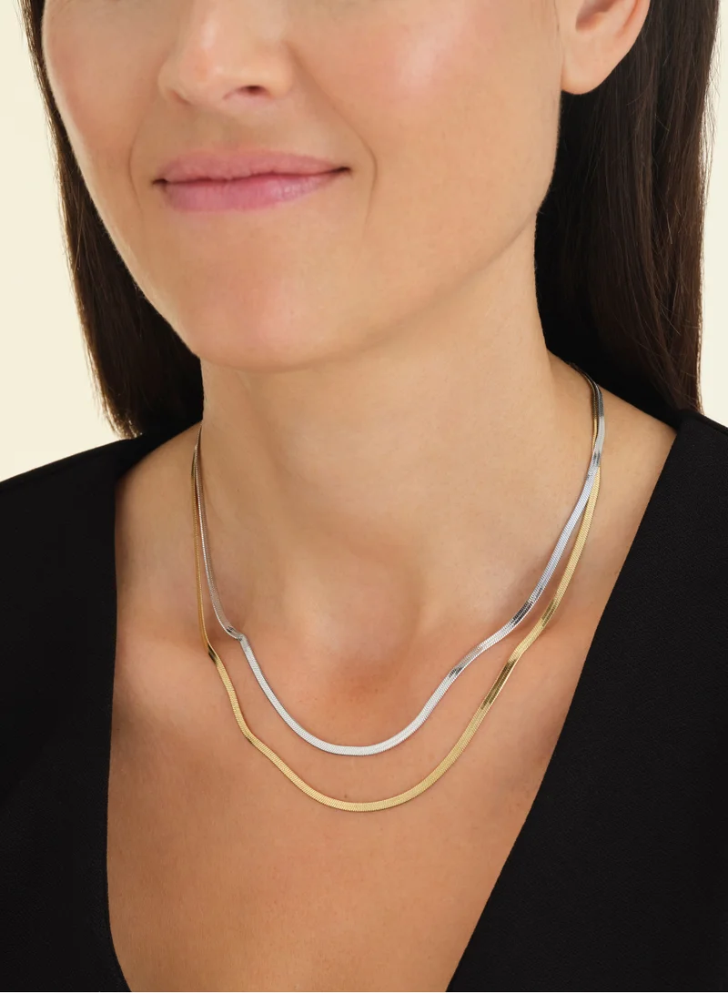 RoseField Rosefield Snake Necklace Duo Tone - JNSCD-J676