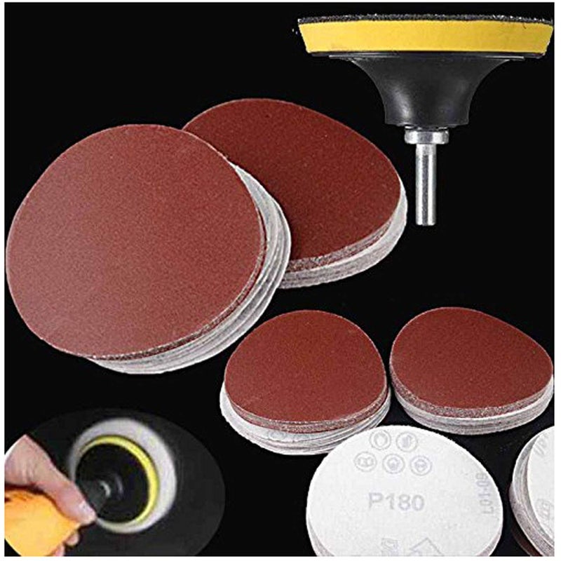 Diy Crafts 11355 India 157 3Inch Sanding Sander Sandpaper Grit 60 Self Adhesive Round Sand Backer Pad M10 Drill Adapter Multicolor 7 Piece - Image 1