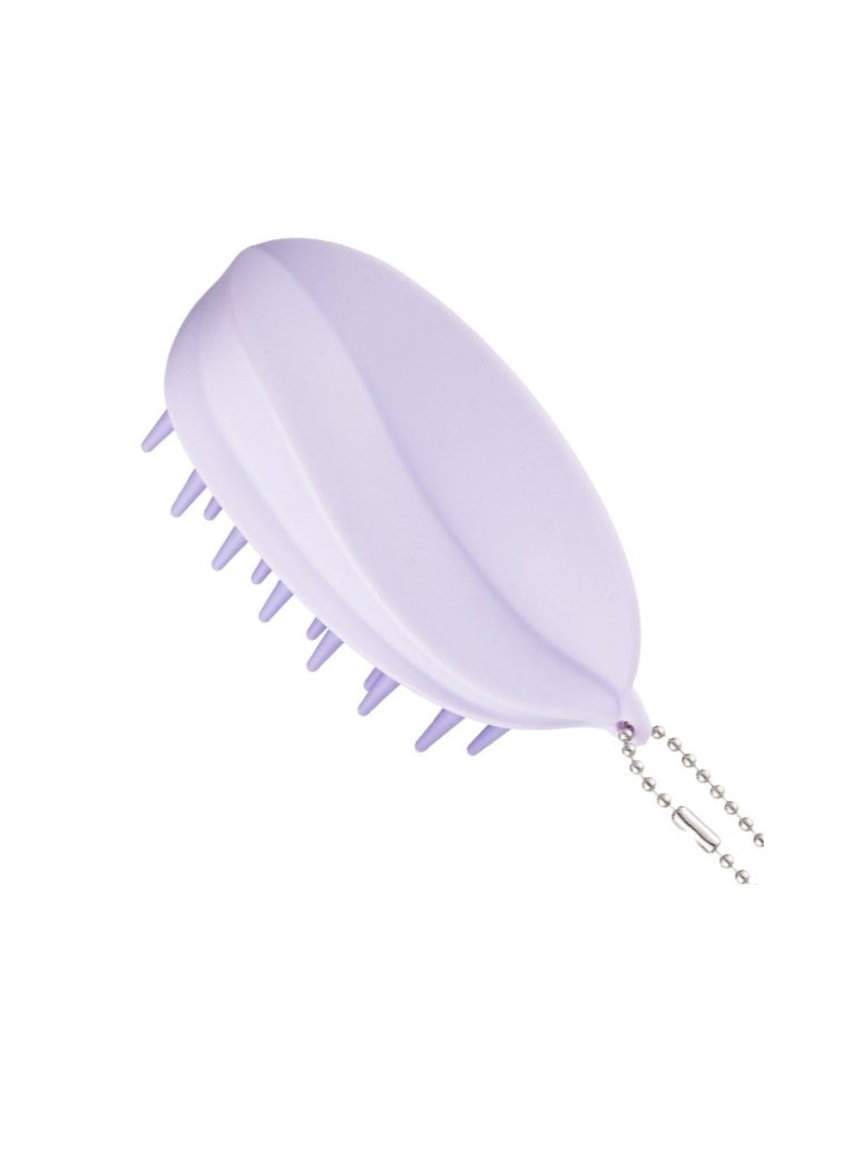 OASIS-TH Hair Scalp Massager Shampoo Brush for Shower, Scalp Scrubber with Soft Silicone Bristles for Hair Growth & Dandruff Treatment, Wet Dry Oil Hair Massager for All Hair Types Purple  - Image 2