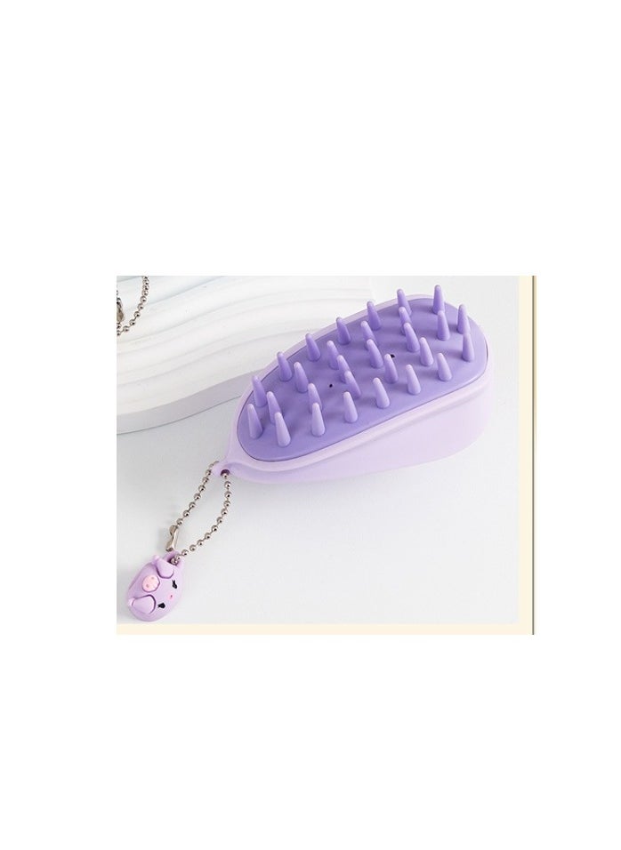 OASIS-TH Hair Scalp Massager Shampoo Brush for Shower, Scalp Scrubber with Soft Silicone Bristles for Hair Growth & Dandruff Treatment, Wet Dry Oil Hair Massager for All Hair Types Purple  - Image 3