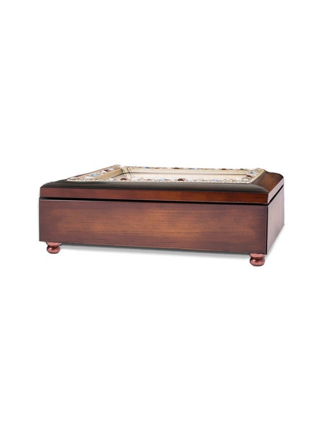 Cottage Garden Cottage Garden Amazing Grace Walnut Wood Finish Jeweled Music Box Plays Tune Amazing Grace  - Image 4