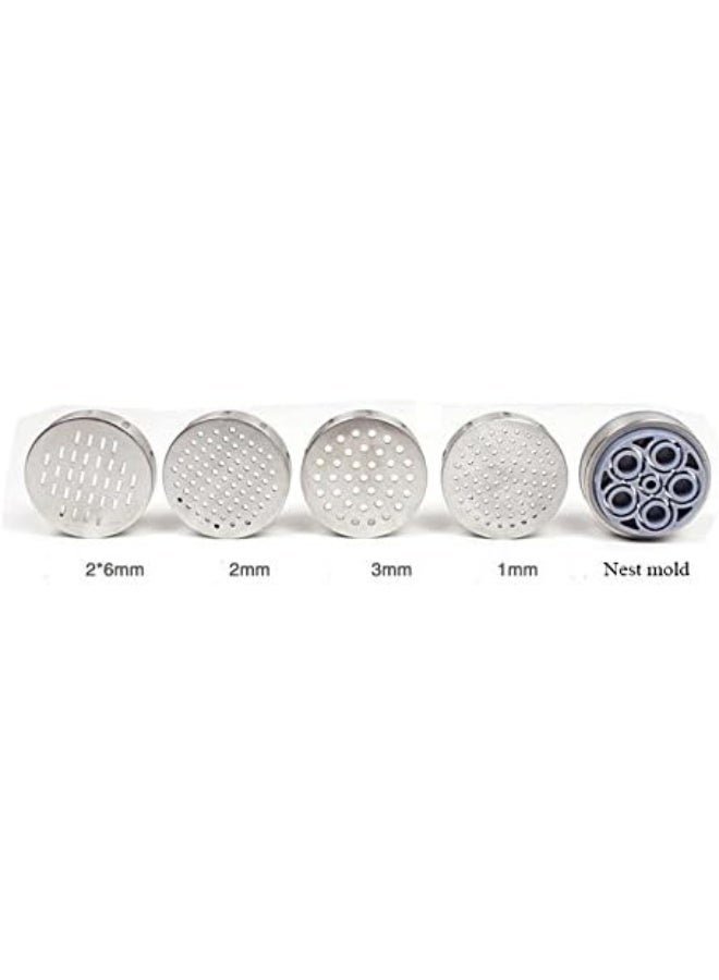 Newcreativetop Stainless Steel Manual Noodles Press Machine Pasta Maker with 5 Noodle Mould - Image 3