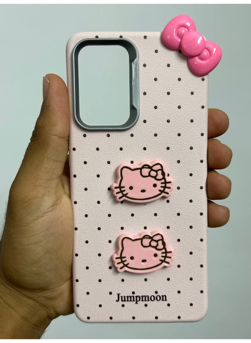 Jumpmoon Dotted Kitty Bow Back Case Compatible with Oppo A55 - Image 2