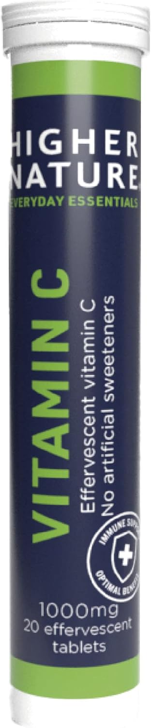 Higher Nature Fizzy C Vitamin C Effervescent Tablets Immune System Support Vitamin C 1000mg Vegan 20 Tablets - Image 1