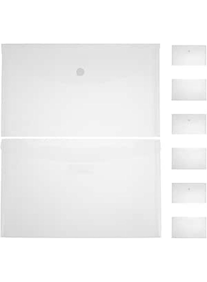8 Plastic Document Storage Bags Waterproof Snap Top For Office File Organizer Invoice - Image 1