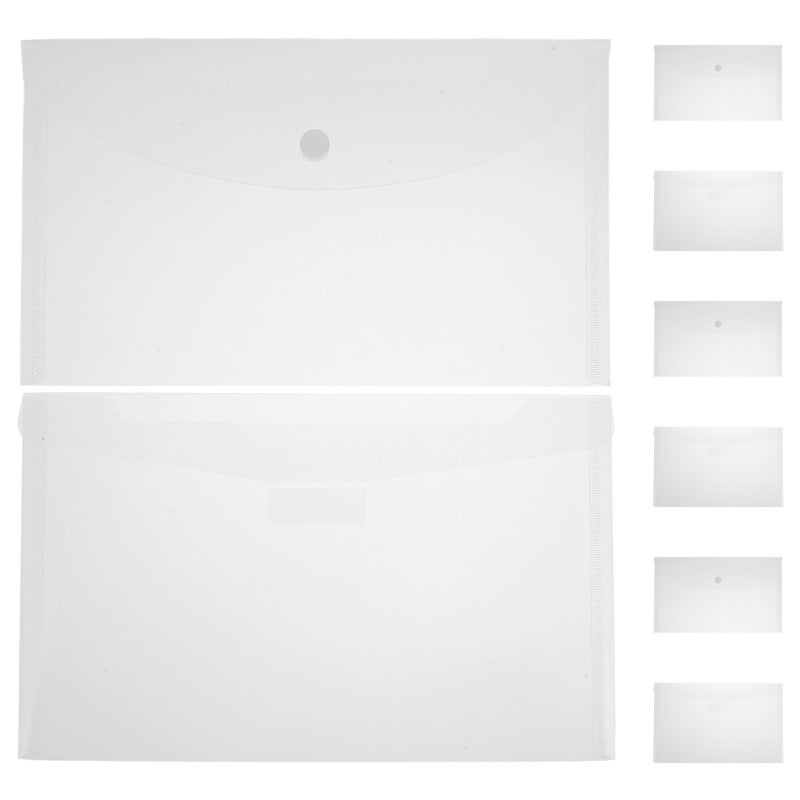 8 Plastic Document Storage Bags Waterproof Snap Top For Office File Organizer Invoice - Image 2