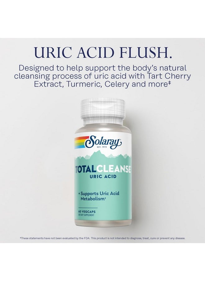Solaray - Solaray Total Cleanse Uric Acid - Joint Health Supplement - Powerful Joint Support and Uric Acid Cleanse with Tart Cherry Extract, Celery Seed, Turmeric Extract - 60-Day Guarantee, 30 Serv, 60 VegCaps - Image 1