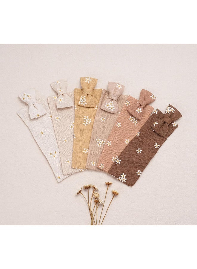 Fancy Clouds Baby Girl Hair Clips With Bow Holder 18 PCS Daisy Embroidered Hair Bow Handmdade Flower Bouquet,Fully Lined Alligator Clips,Hair Accessories for School Age Girls Toddler Kids by FANCY CLOUDS - Image 5