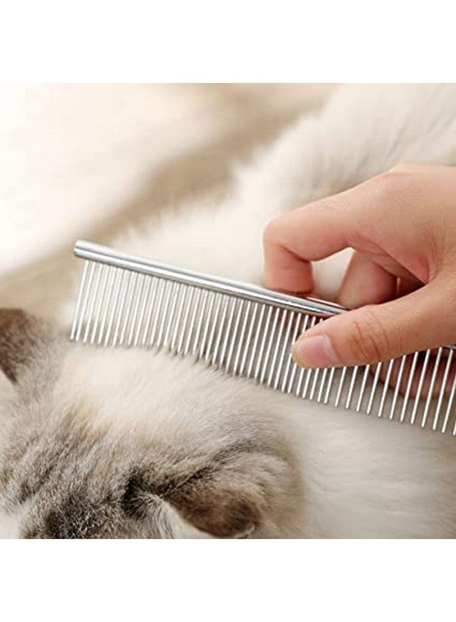 Professional Rounded Teeth Stainless Steel Needles Pet Hair Grooming Comfortable Flat Comb Suitable For Dogs, Puppies, Rabbits, And Cats - Image 5