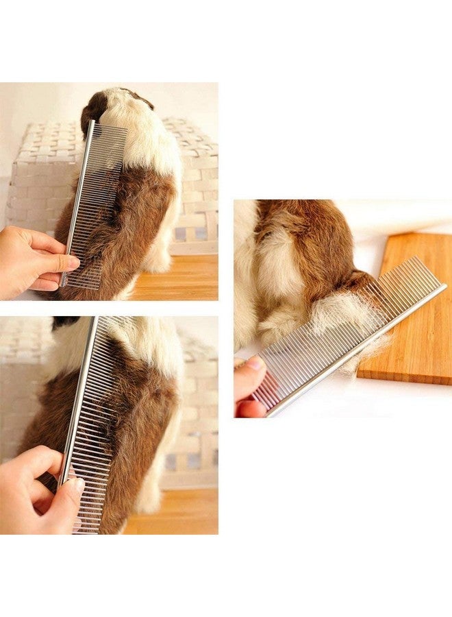 Professional Rounded Teeth Stainless Steel Needles Pet Hair Grooming Comfortable Flat Comb Suitable For Dogs, Puppies, Rabbits, And Cats - Image 4
