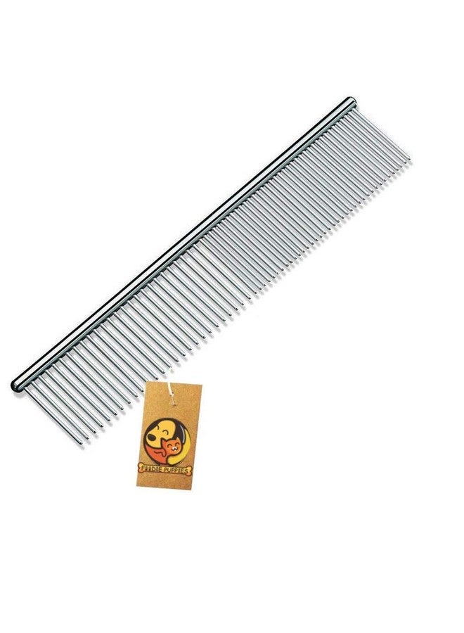 Professional Rounded Teeth Stainless Steel Needles Pet Hair Grooming Comfortable Flat Comb Suitable For Dogs, Puppies, Rabbits, And Cats - Image 1
