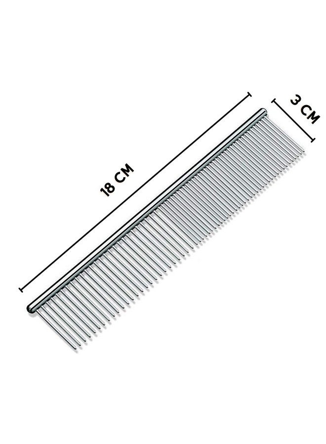 Professional Rounded Teeth Stainless Steel Needles Pet Hair Grooming Comfortable Flat Comb Suitable For Dogs, Puppies, Rabbits, And Cats - Image 2