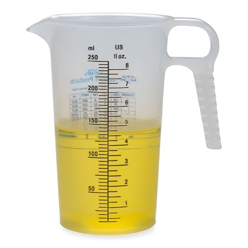Turnah 8oz 1 Cup Measure Pitcher with Convenient Conversion Chart– Food Grade - Great for Cooking, Home Hobbies, Aquariums, Pet Additives, Medical and Lab Chemicals with High Chemical Resistance by Turnah - Image 1