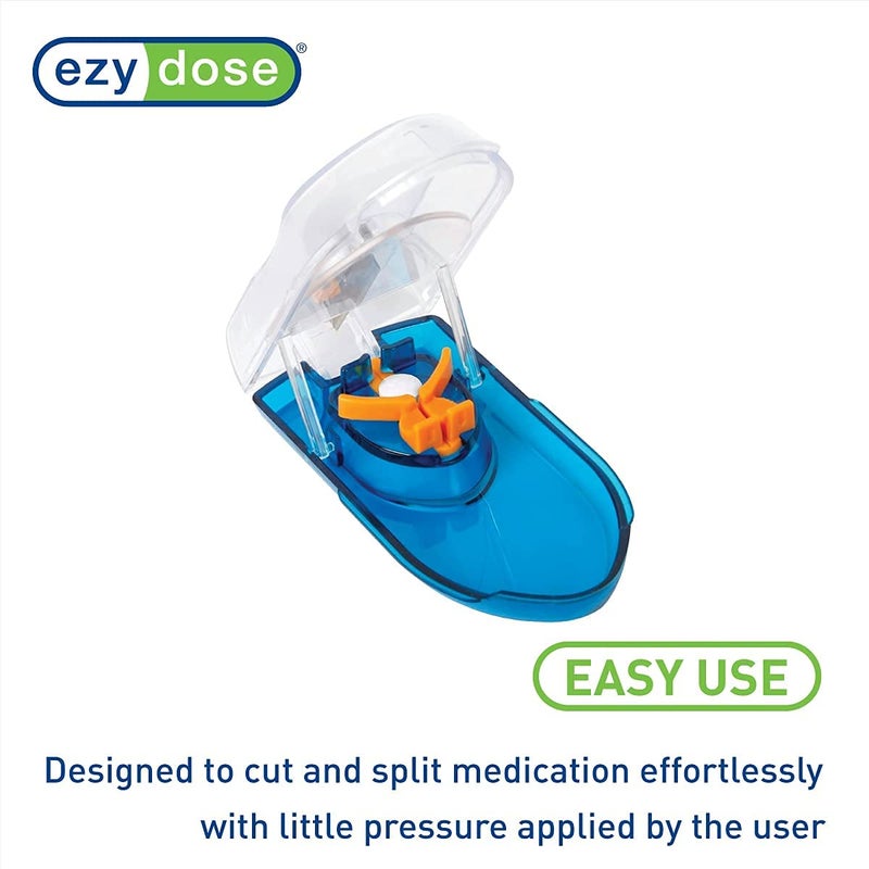 EZY DOSE Pill Cutter with Safety Shield and Magnifier, Daily Usage, Safely Cut Pills and Vitamins, Accurate and Easy Cutting, Color May Vary, BPA Free - Image 4