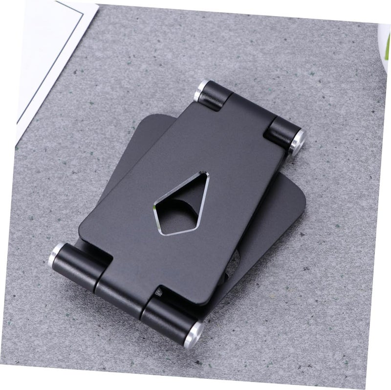 POPETPOP Portable Lazy Double Folding Aluminum Alloy Phone and Tablet Stand for Desk Compatible Support Frame for Devices Black - Image 5