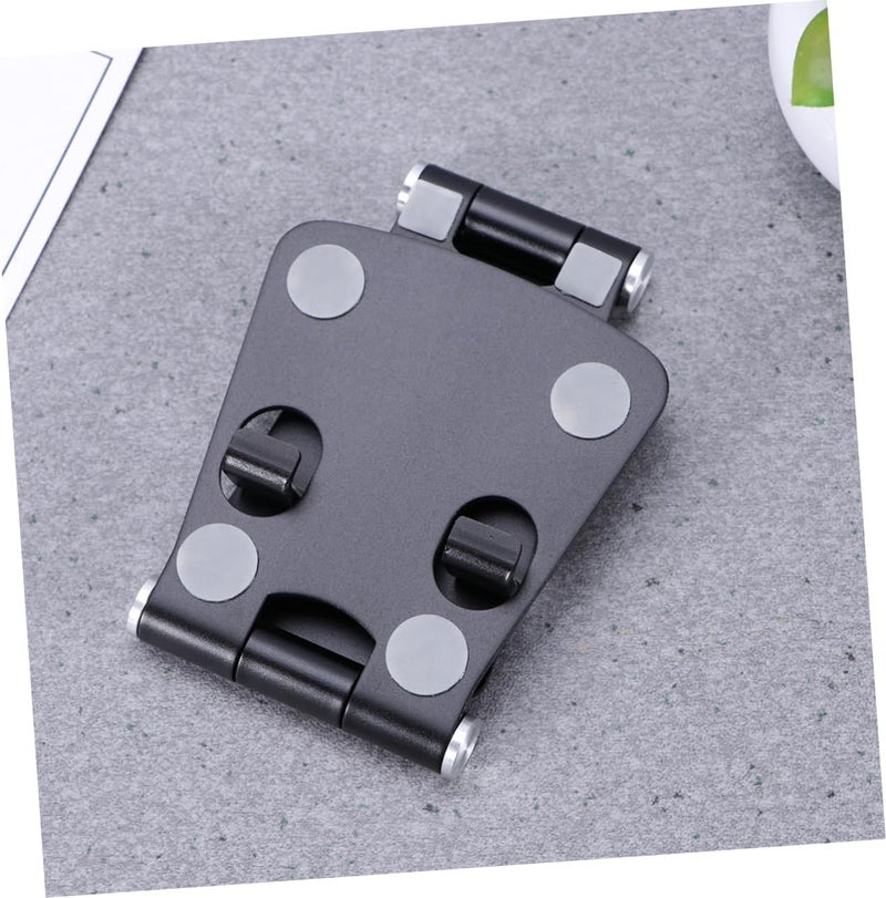 POPETPOP Portable Lazy Double Folding Aluminum Alloy Phone and Tablet Stand for Desk Compatible Support Frame for Devices Black - Image 4