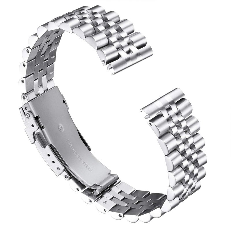 BINLUN Stainless Steel Watch Band Replacement Metal Watch Strap with Double Locking Foldover Clasp for Men Women 18mm 20mm 22mm 24mm 26mm in Silver, Gold, Black, Rose Gold, Two Toned - Image 3