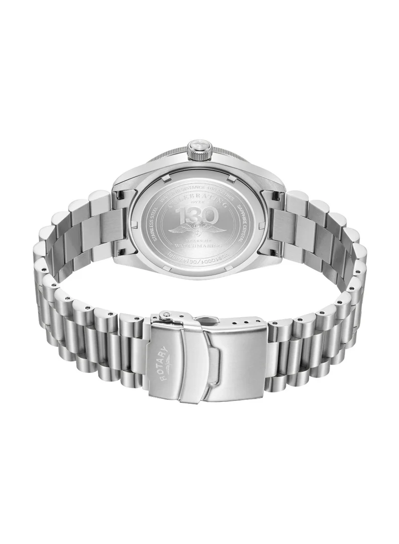 Rotary  Men's Apex 100 Analogue Watch, 41 mm, Black Dial, Stainless Steel Bracelet for Men | Best Price UAE