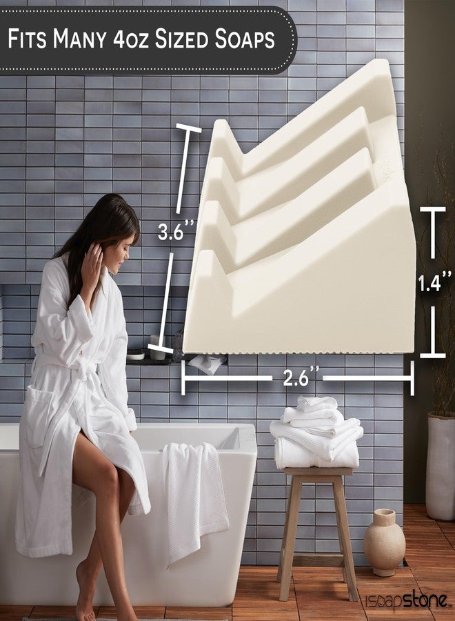 iSoapStone Silicone Soap Dish (USA Patented) Self Draining Bar Soap Holder for Shower Bathroom Sink, Drying Soap Dish Tray Sponge Holder Easy Cleaning Soap Saver Travel Accessories (Beige, 1) - Image 4