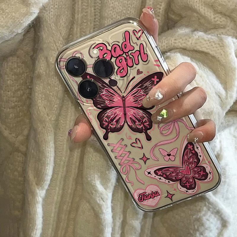 Two Butterflies Case for Apple 15 Phone Case 16/17 Soft iPhone 14 Promax New Model 13 Transparent 12/11 - Image 4