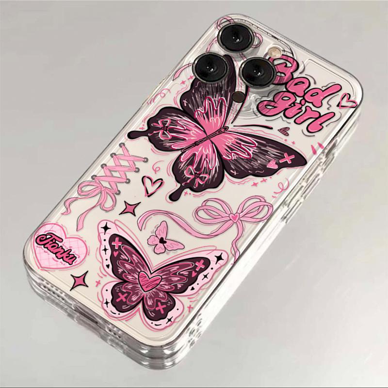 Two Butterflies Case for Apple 15 Phone Case 16/17 Soft iPhone 14 Promax New Model 13 Transparent 12/11 - Image 3