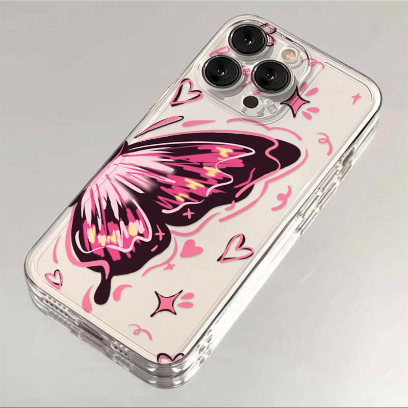 Two Butterflies Case for Apple 15 Phone Case 16/17 Soft iPhone 14 Promax New Model 13 Transparent 12/11 - Image 1