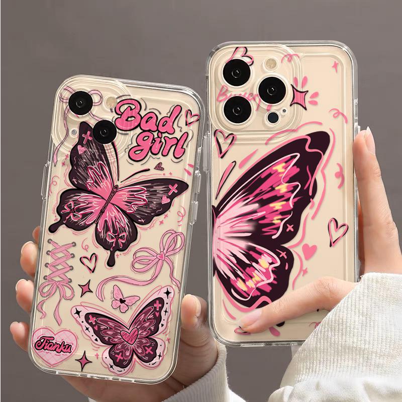 Two Butterflies Case for Apple 15 Phone Case 16/17 Soft iPhone 14 Promax New Model 13 Transparent 12/11 - Image 2