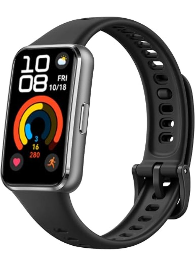 X-Tech Silicone Strap for Huawei Band 11/Band 11 Pro, Soft Silicone Sport Band, Breathable and Comfortable, Adjustable Replacement Strap for Huawei Band 11/11 Pro - Black - Image 1