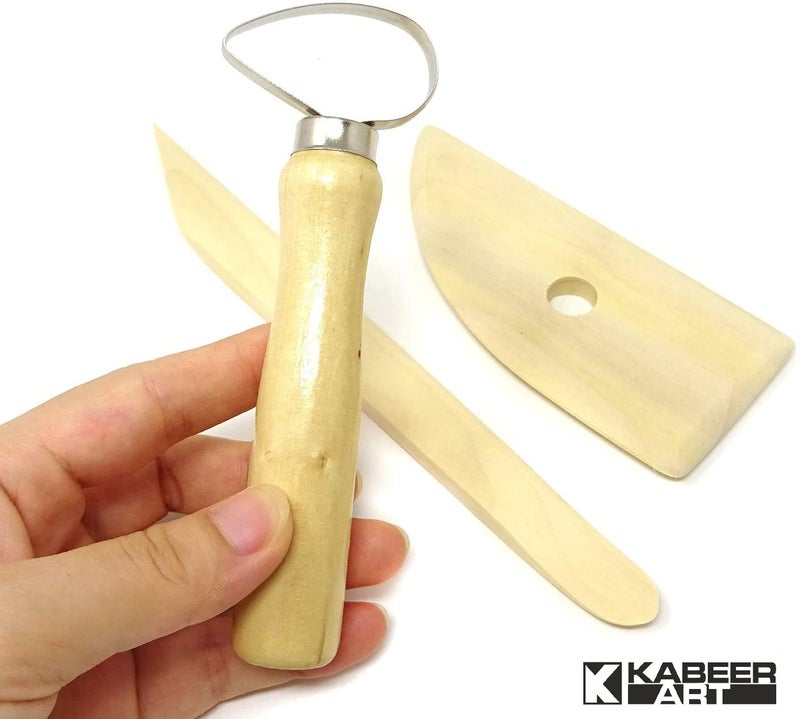 KABEER ART Pottery Tool Kit with Sponge (Beige) - 8 Pieces - Image 5
