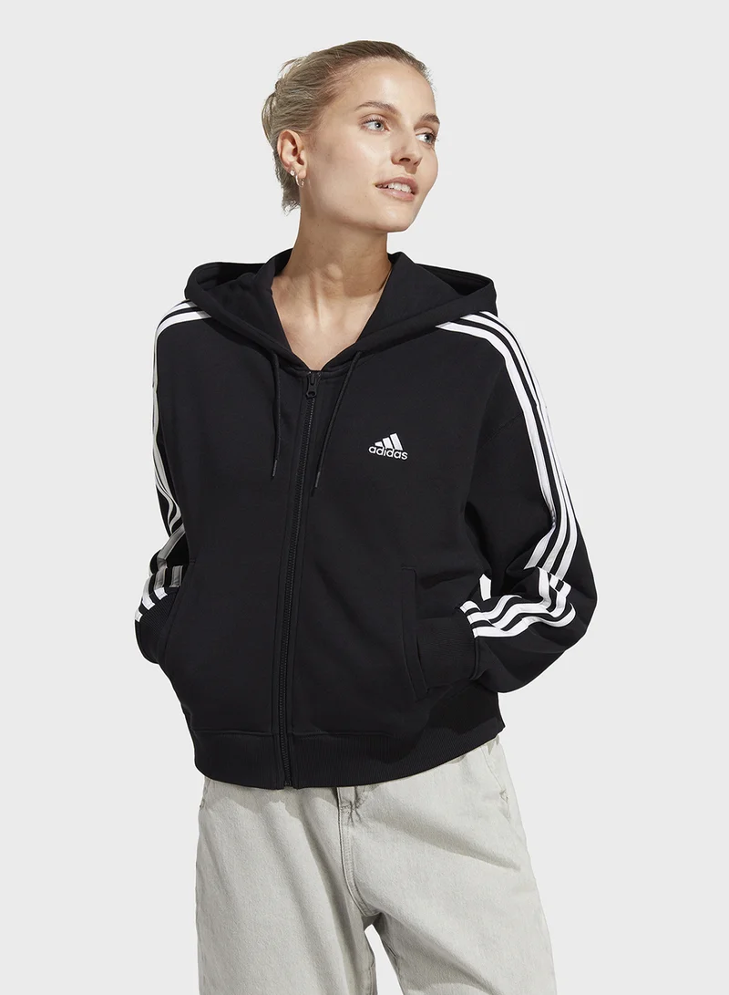 Adidas 3 Stripes French Terry Hoodie