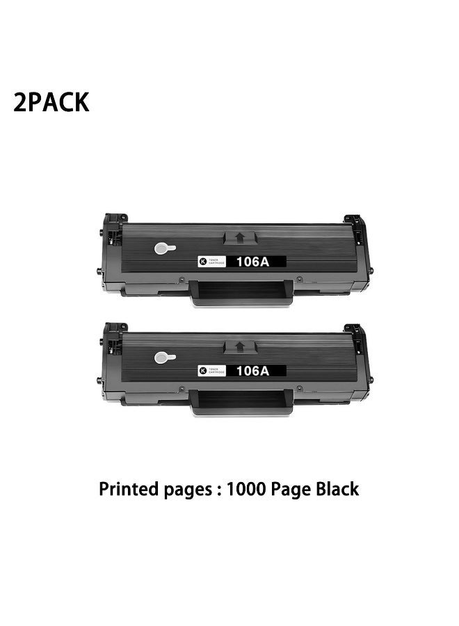 106A W1106A Compatible Black Toner Cartridges 2-Pack for 107a 107r 107w 135a 135r 135w 135wg 137fnw 137fwg Printers - Image 1