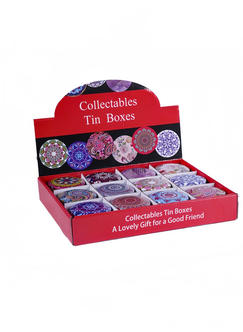 مجموعة هدايا من ١٢ شمعة معطرة، شموع عطرية من شمع الصويا مع زهور مجففة في علب مزخرفة، عطر نباتي للمنزل والهدايا - Image 1