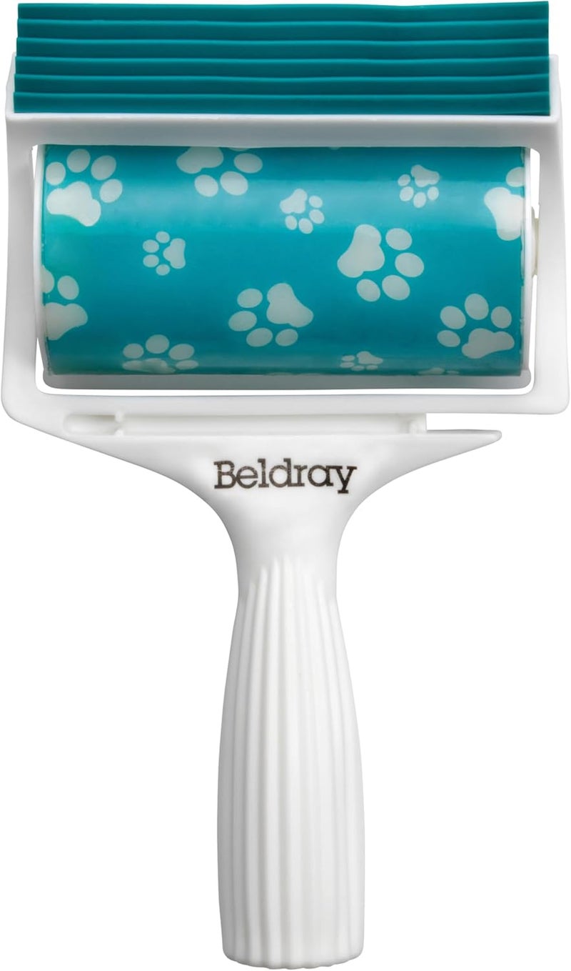 Beldray LA034221UFFEU7 Antibac Plus Gel Roller - Portable Sticky Pet Scraper Edge, Washable, Removes Lint, Fuzz, Dog and Cat Hair from Clothes/Upholstery, Blue - Image 1