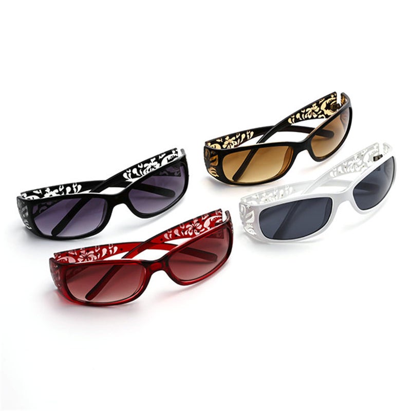 willochra fashion Y2K Polarized Sunglasses for Women Rhinestone Wrap Around Rectangular Sunglasses UV400 Protection (red) - Image 4