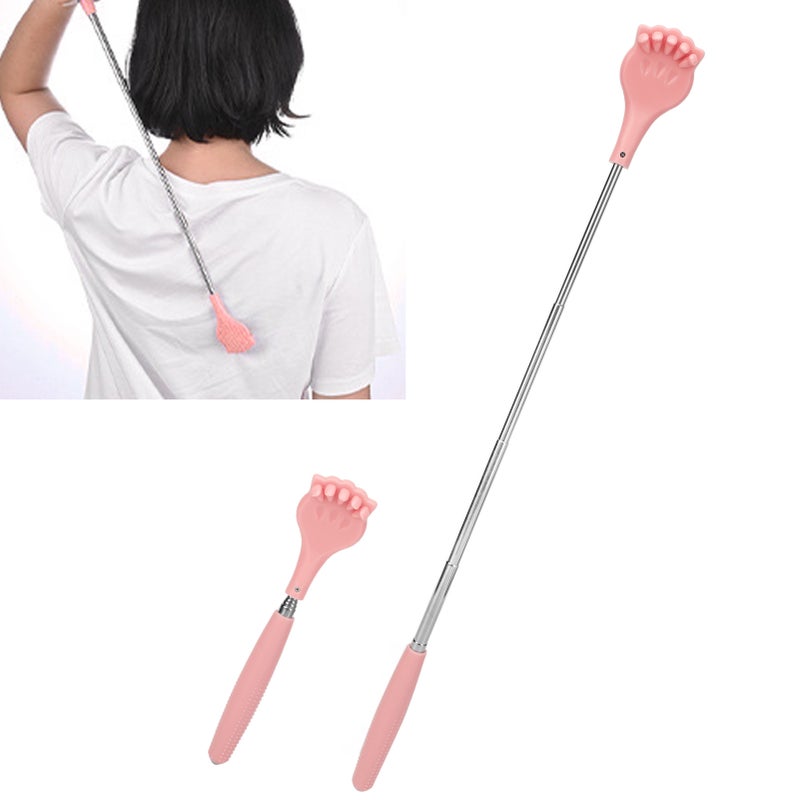 Self Back Scratcher Stretchable Multifunctional Body Massager Cat Claw Style Cute Scratching Tool Pink - Image 3