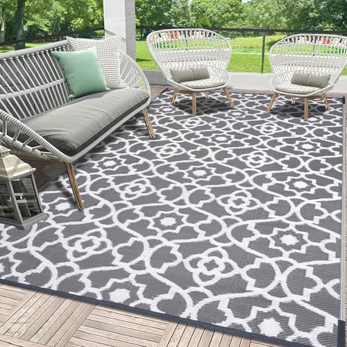 HEBE Outdoor Rug Waterproof 5x8 Plastic Straw Rug Camping Rug Reversible Outdoor Patio Rugs RV Mat Clearance Indoor Outside Floor Carpet for PorchDeckCamperBalconyBackyard