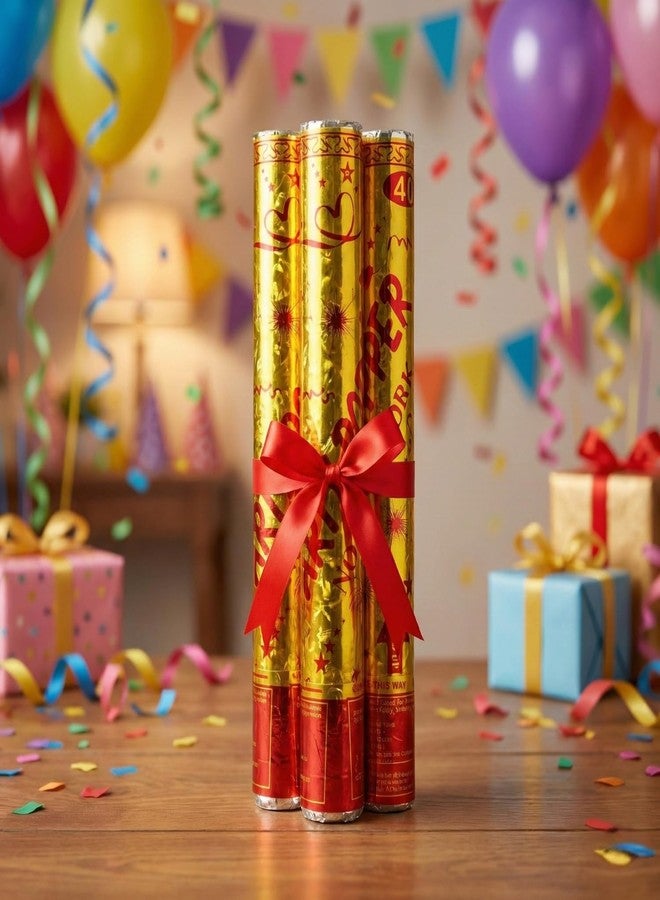 Untumble Party Poppers with Glitter Confetti Stuffing, 40 cm, Large Size, Pack of 3 - Image 1