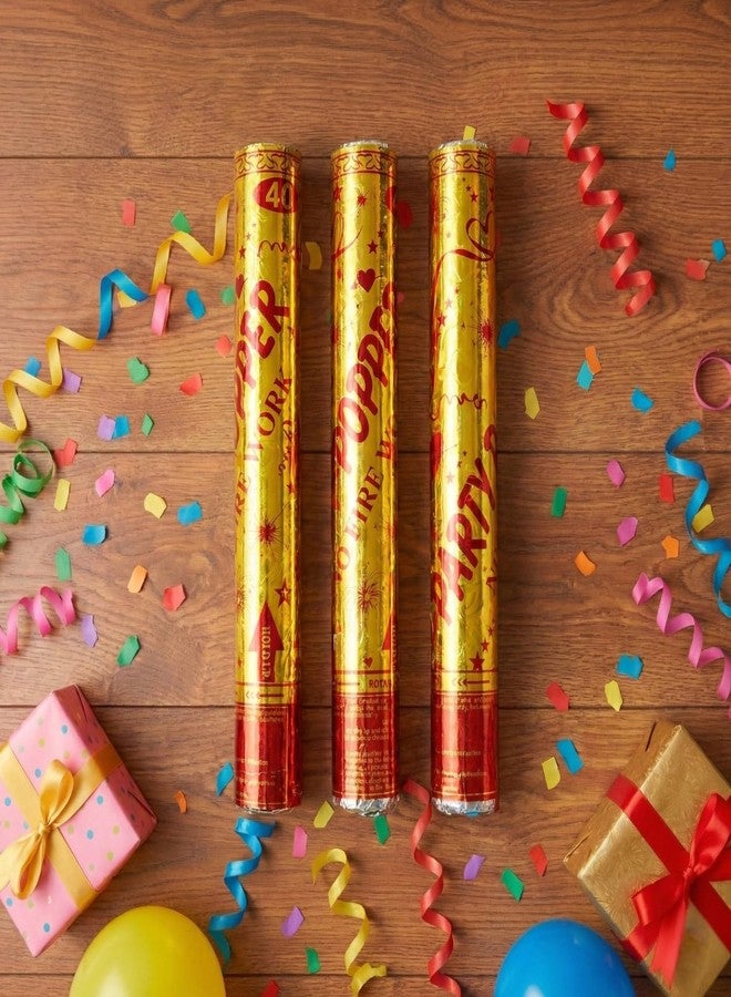 Untumble Party Poppers with Glitter Confetti Stuffing, 40 cm, Large Size, Pack of 3 - Image 3
